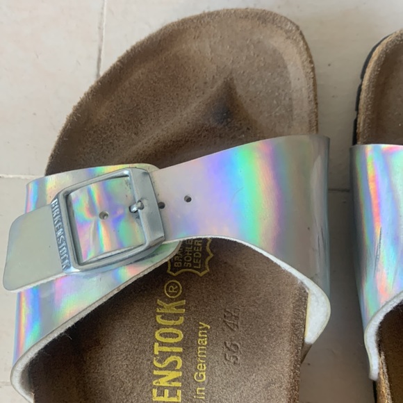 Silver slide Birkenstocks - Picture 2 of 5